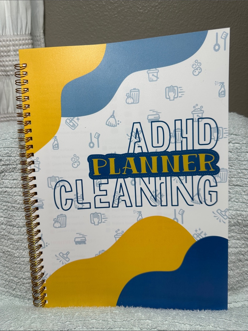 ADHD Cleaning Planner Notebook - Yellow and Blue NEW